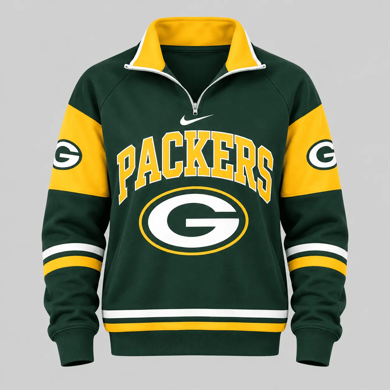 Green Bay Packers | NFL Quarter Zip Wide Leg Pants Set - Image 2