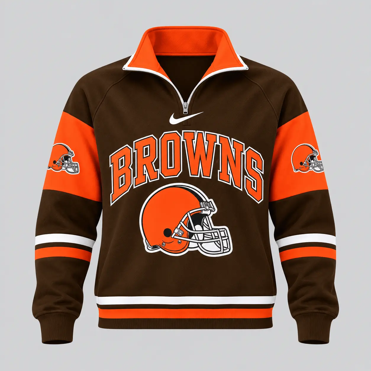 Cleveland Browns | NFL Quarter Zip Wide Leg Pants Set - Image 2