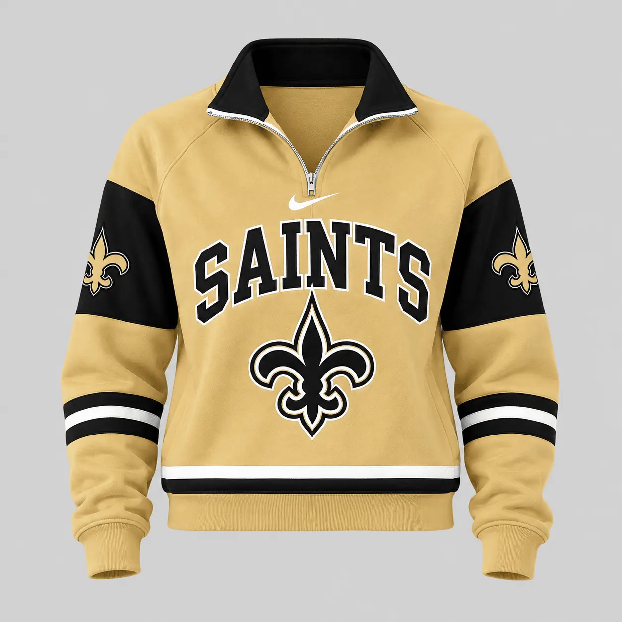 New Orleans Saints | NFL Quarter Zip Wide Leg Pants Set - Image 2