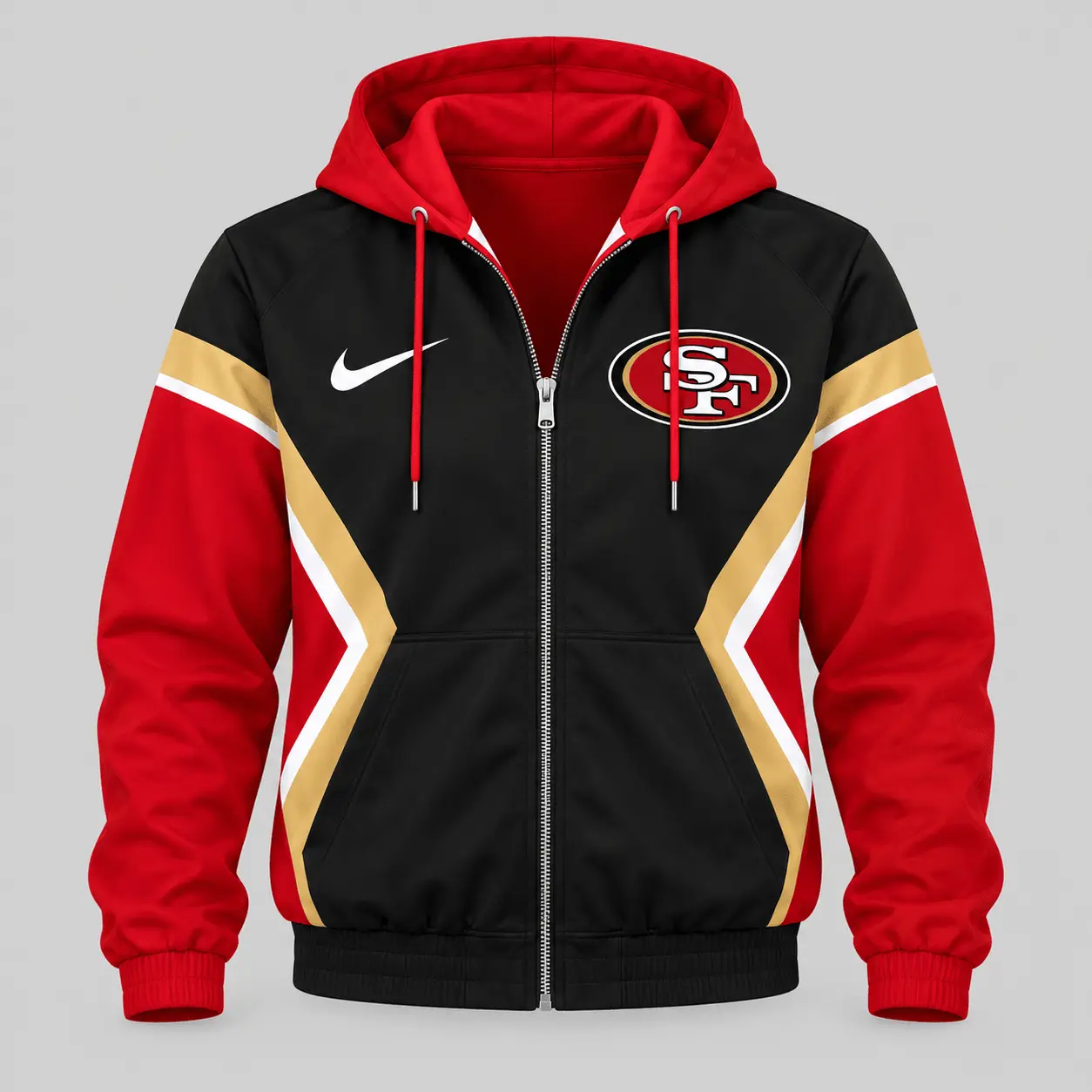 San Francisco 49ers | NFL Contrast Panel Track Jacket Jogger Set - Image 2