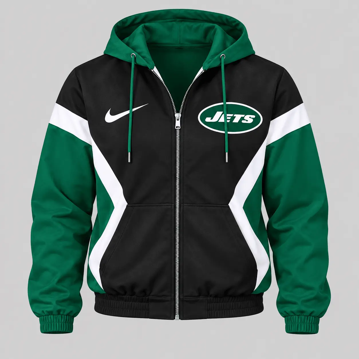 New York Jets | NFL Contrast Panel Track Jacket Jogger Set - Image 2