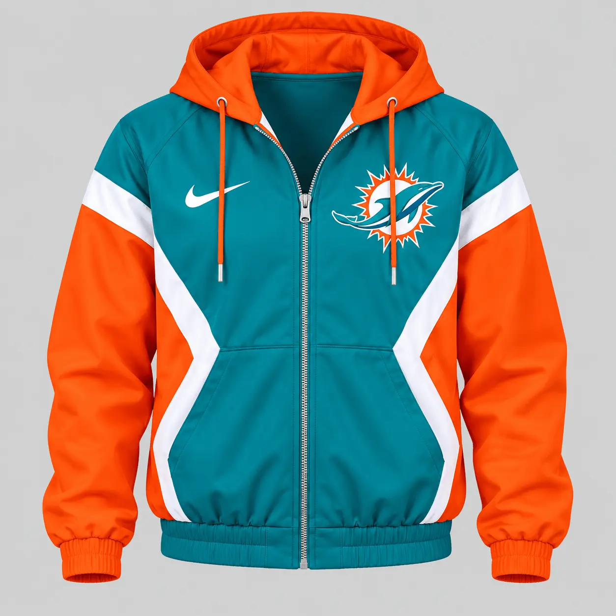 Miami Dolphins | NFL Contrast Panel Track Jacket Jogger Set - Image 2