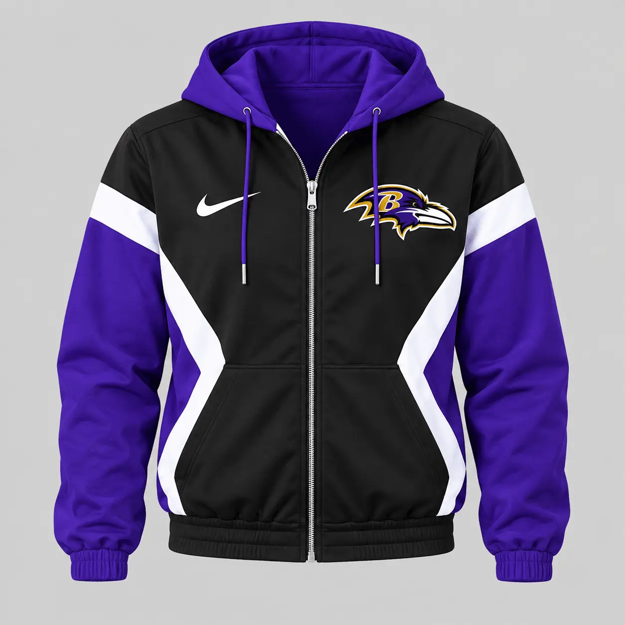 Baltimore Ravens | NFL Contrast Panel Track Jacket Jogger Set - Image 2