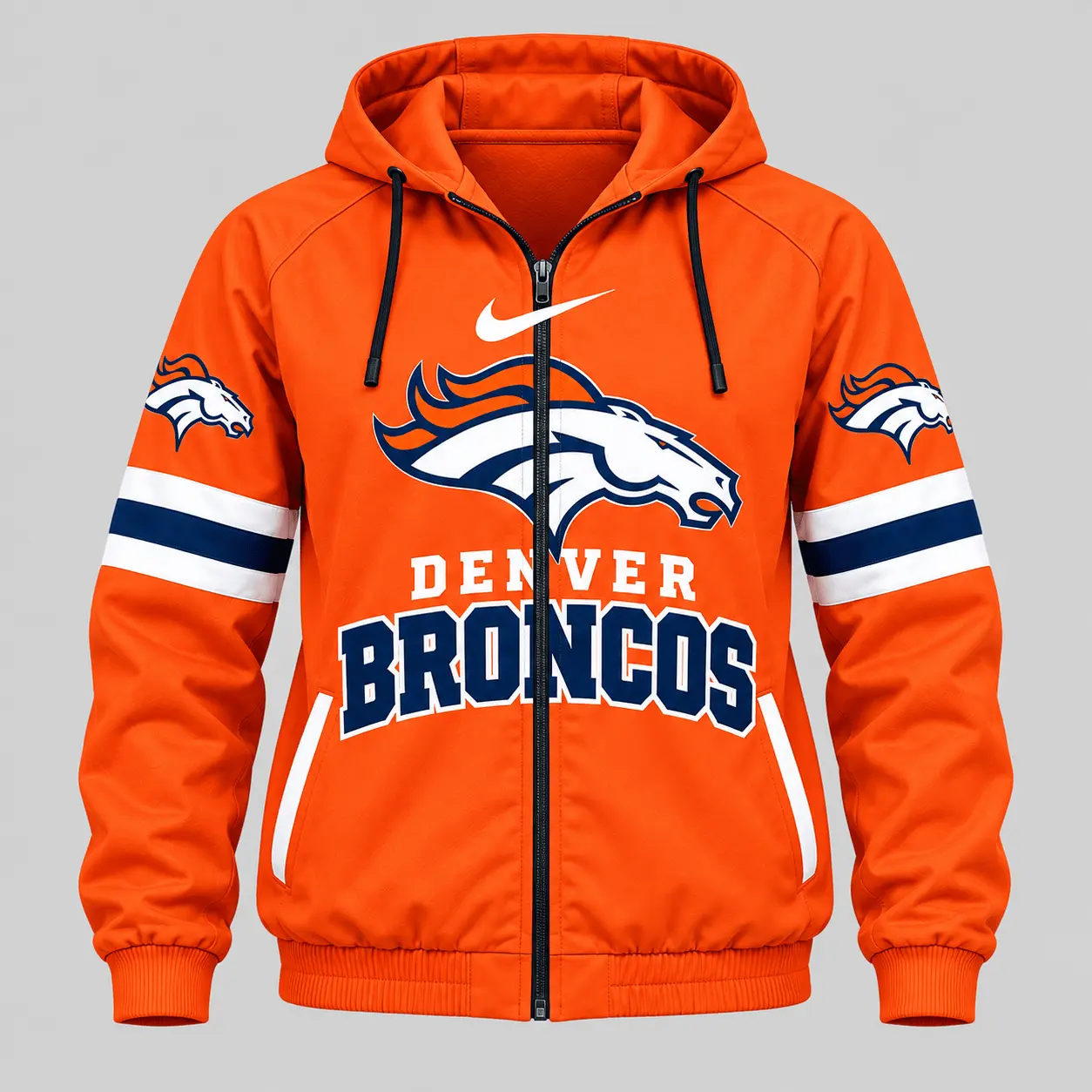 Denver Broncos | NFL Stripe Sleeve Hoodie Jogger Set - Image 2