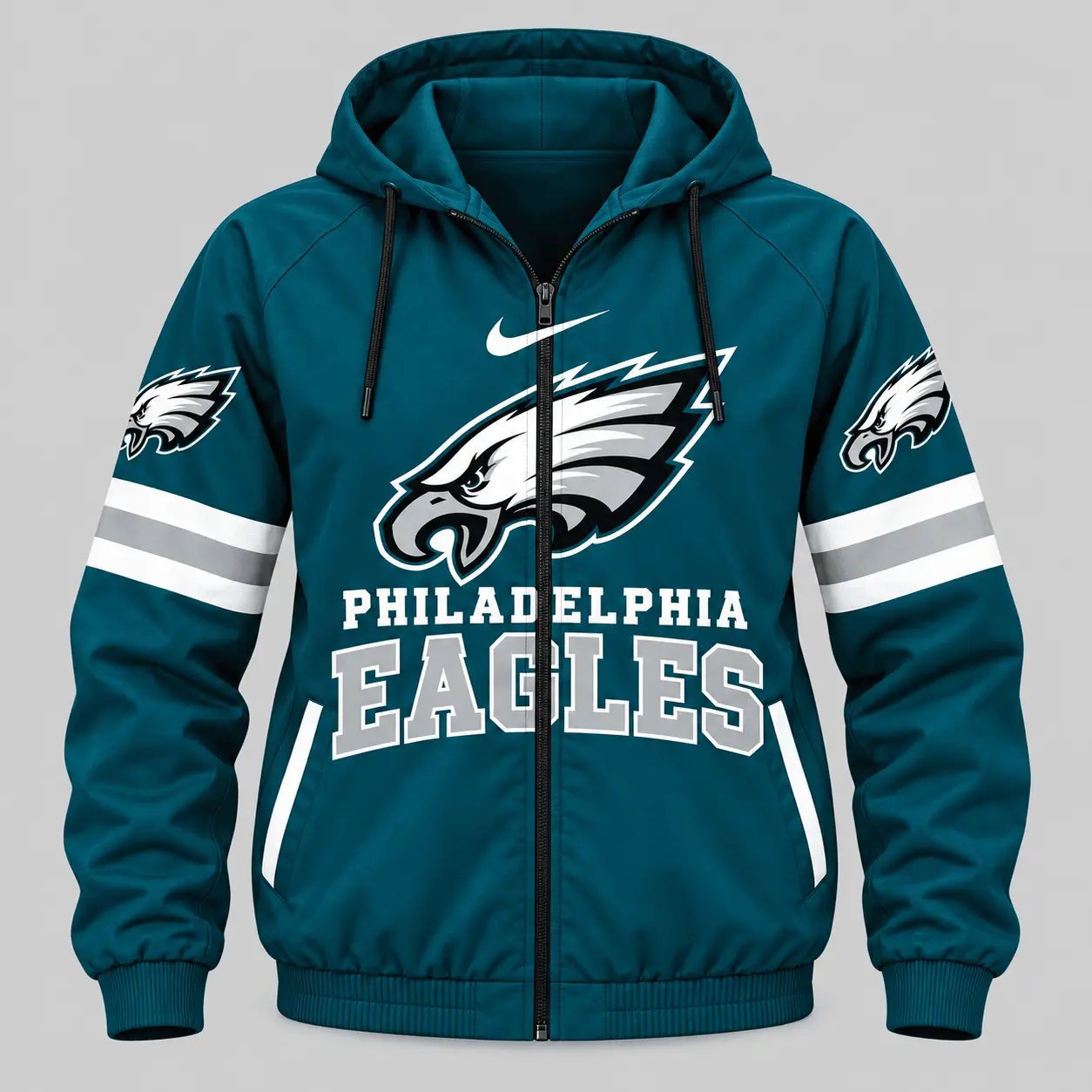 Philadelphia Eagles | NFL Stripe Sleeve Hoodie Jogger Set - Image 2