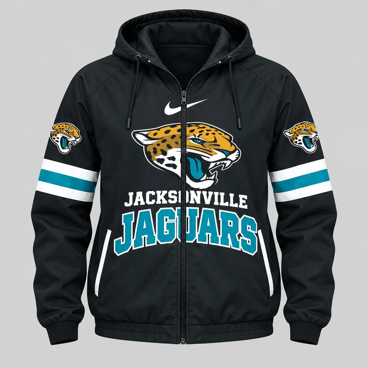 Jacksonville Jaguars | NFL Stripe Sleeve Hoodie Jogger Set - Image 2