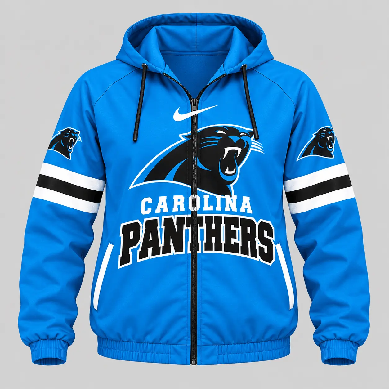 Carolina Panthers | NFL Stripe Sleeve Hoodie Jogger Set - Image 2