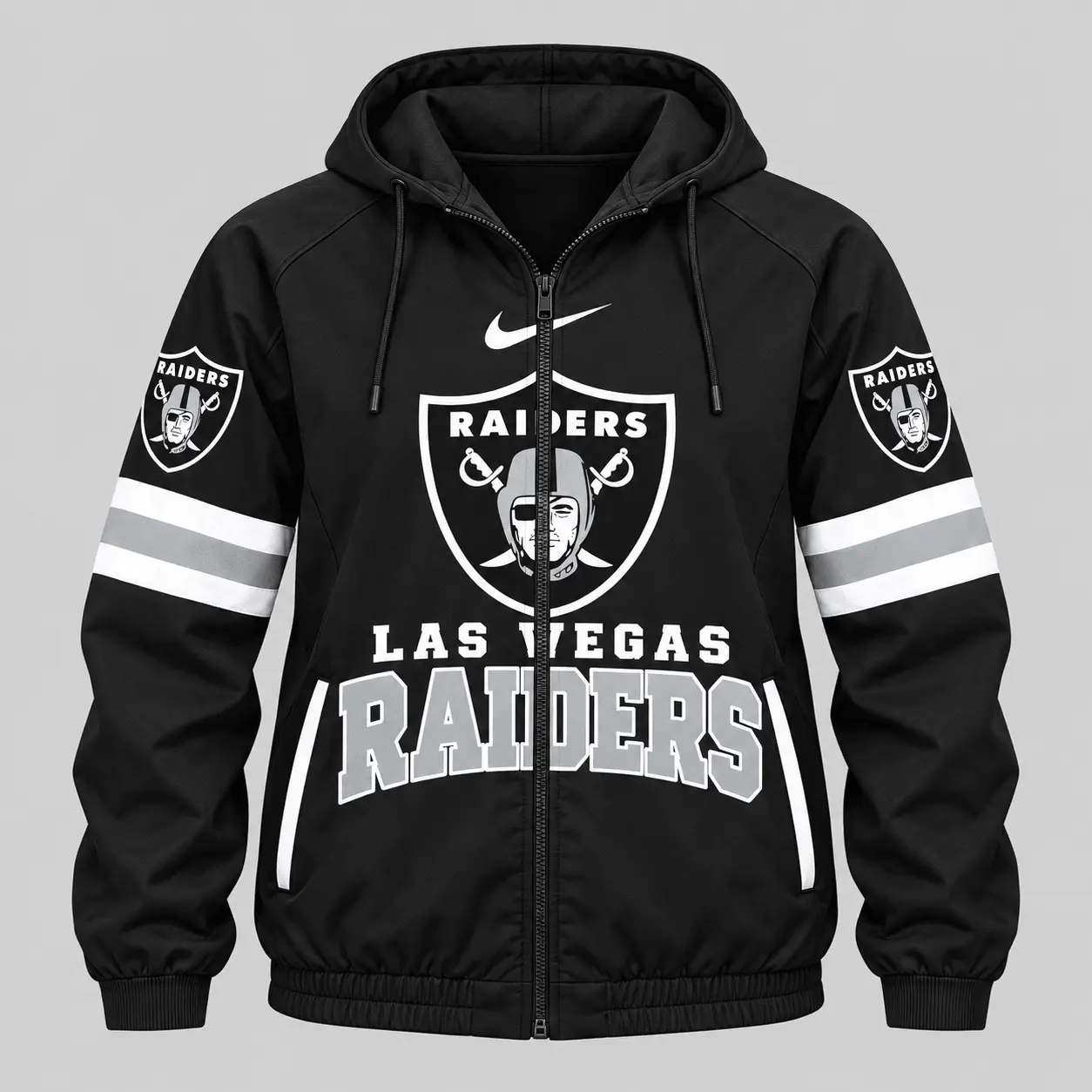 Las Vegas Raiders | NFL Stripe Sleeve Hoodie Jogger Set - Image 2