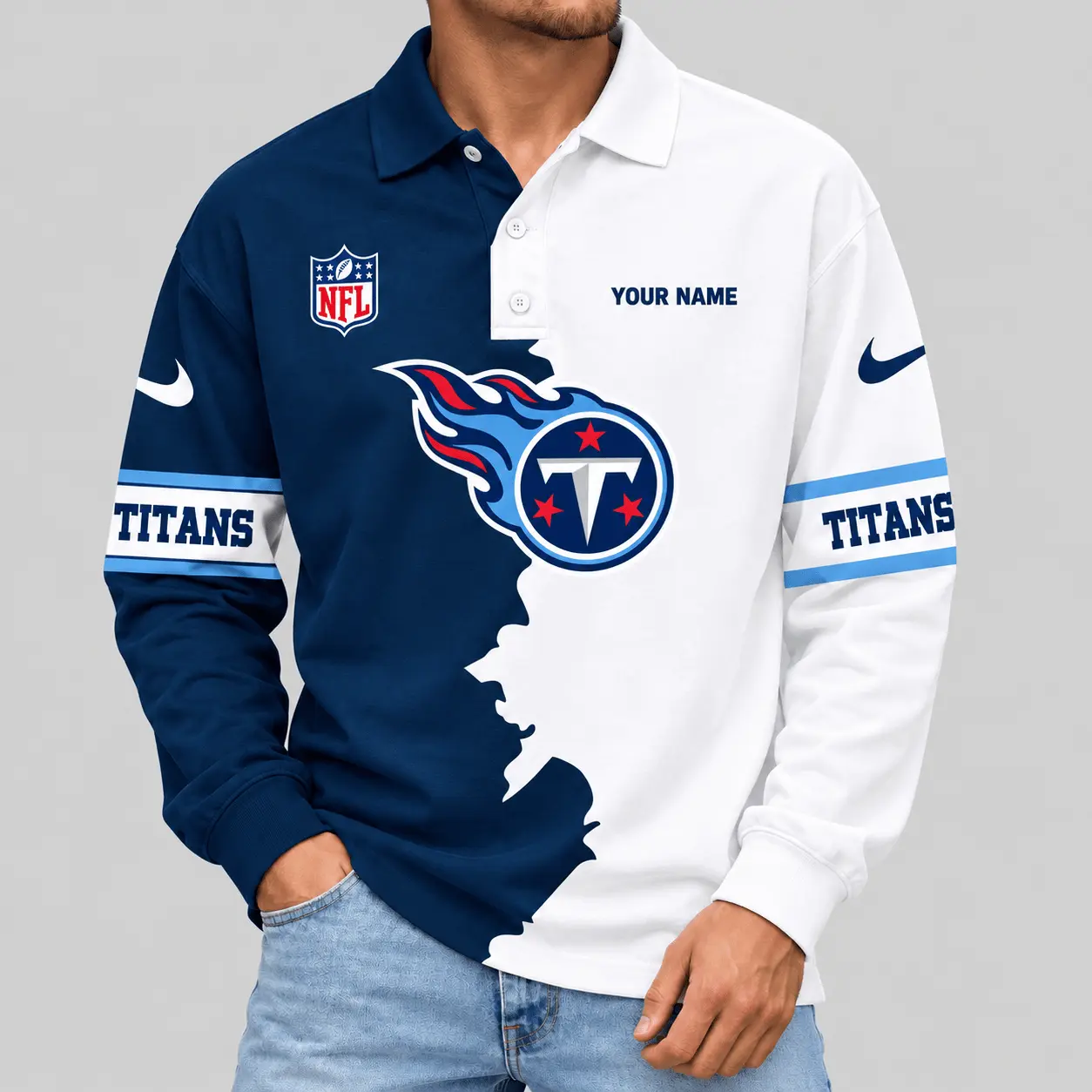 Tennessee Titans | NFL Split Panel Long Sleeve Polo