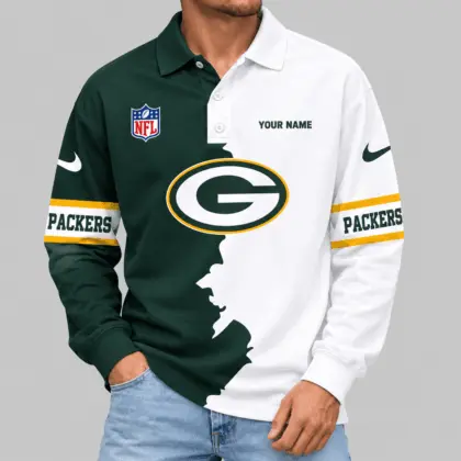 Green Bay Packers | NFL Split Panel Long Sleeve Polo