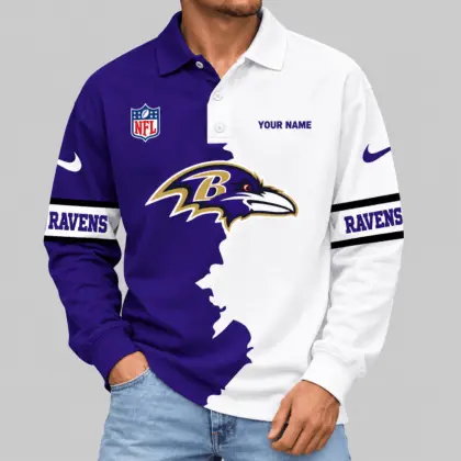 Baltimore Ravens | NFL Split Panel Long Sleeve Polo