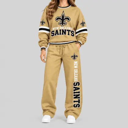 New Orleans Saints | NFL Classic Crewneck Sweatshirt Jogger Set
