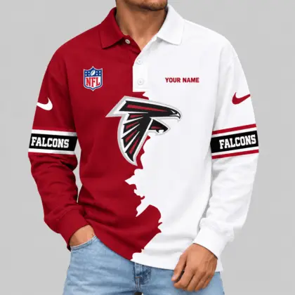 Atlanta Falcons | NFL Split Panel Long Sleeve Polo