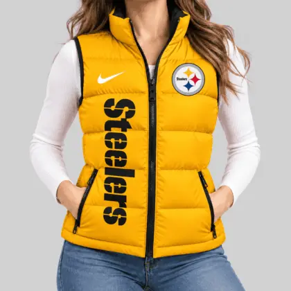 Pittsburgh Steelers | NFL Bold Wordmark Puffer Vest