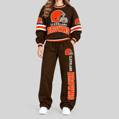 Cleveland Browns | NFL Classic Crewneck Sweatshirt Jogger Set