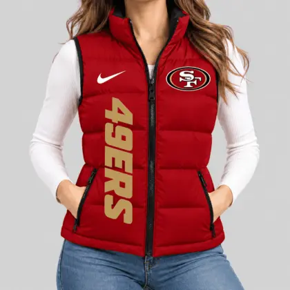 San Francisco 49ers | NFL Bold Wordmark Puffer Vest