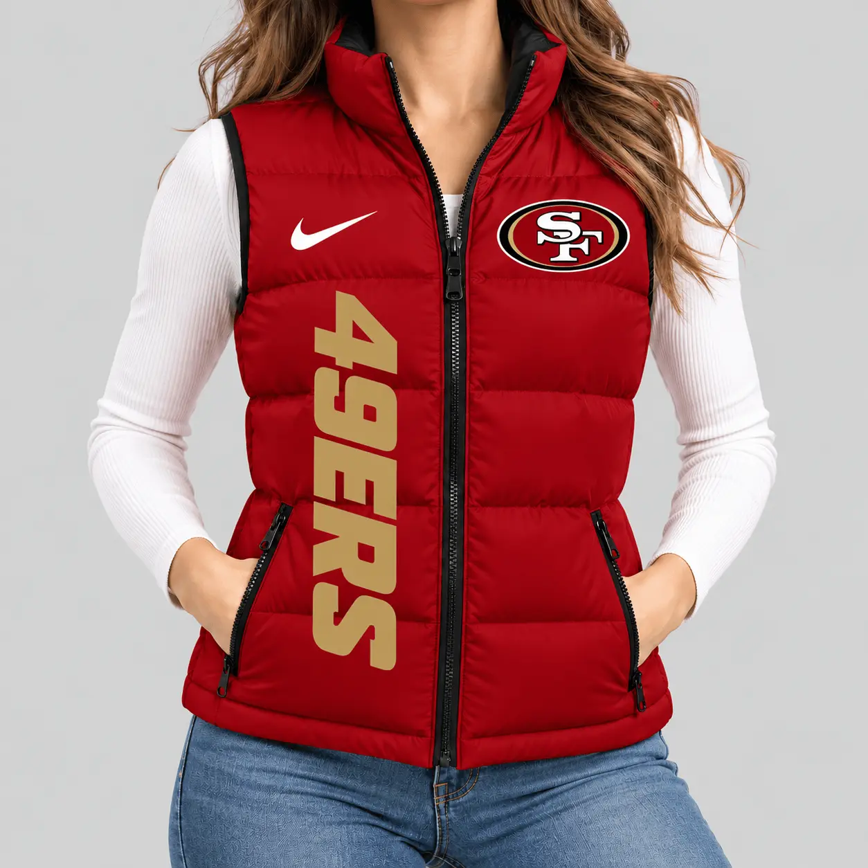 San Francisco 49ers | NFL Bold Wordmark Puffer Vest