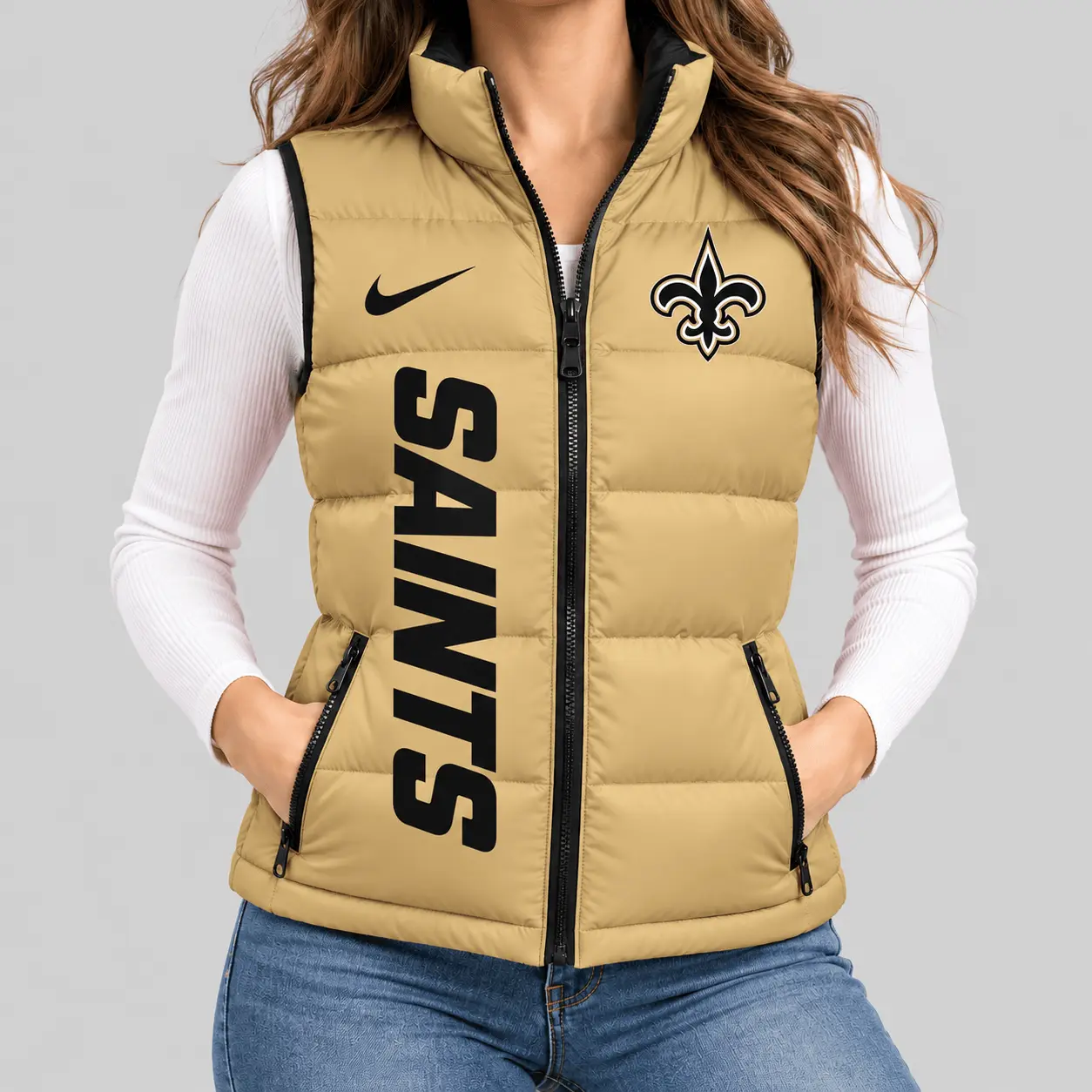 New Orleans Saints | NFL Bold Wordmark Puffer Vest
