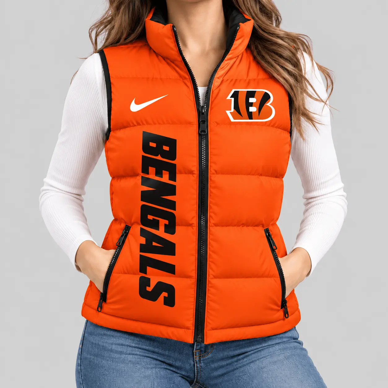 Cincinnati Bengals | NFL Bold Wordmark Puffer Vest