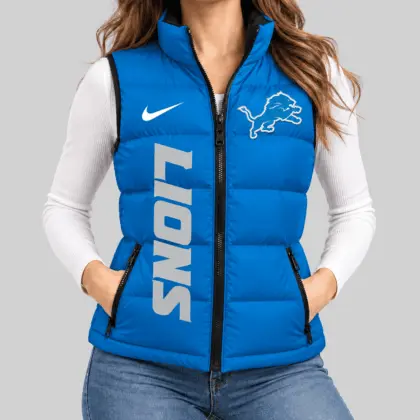Detroit Lions | NFL Bold Wordmark Puffer Vest