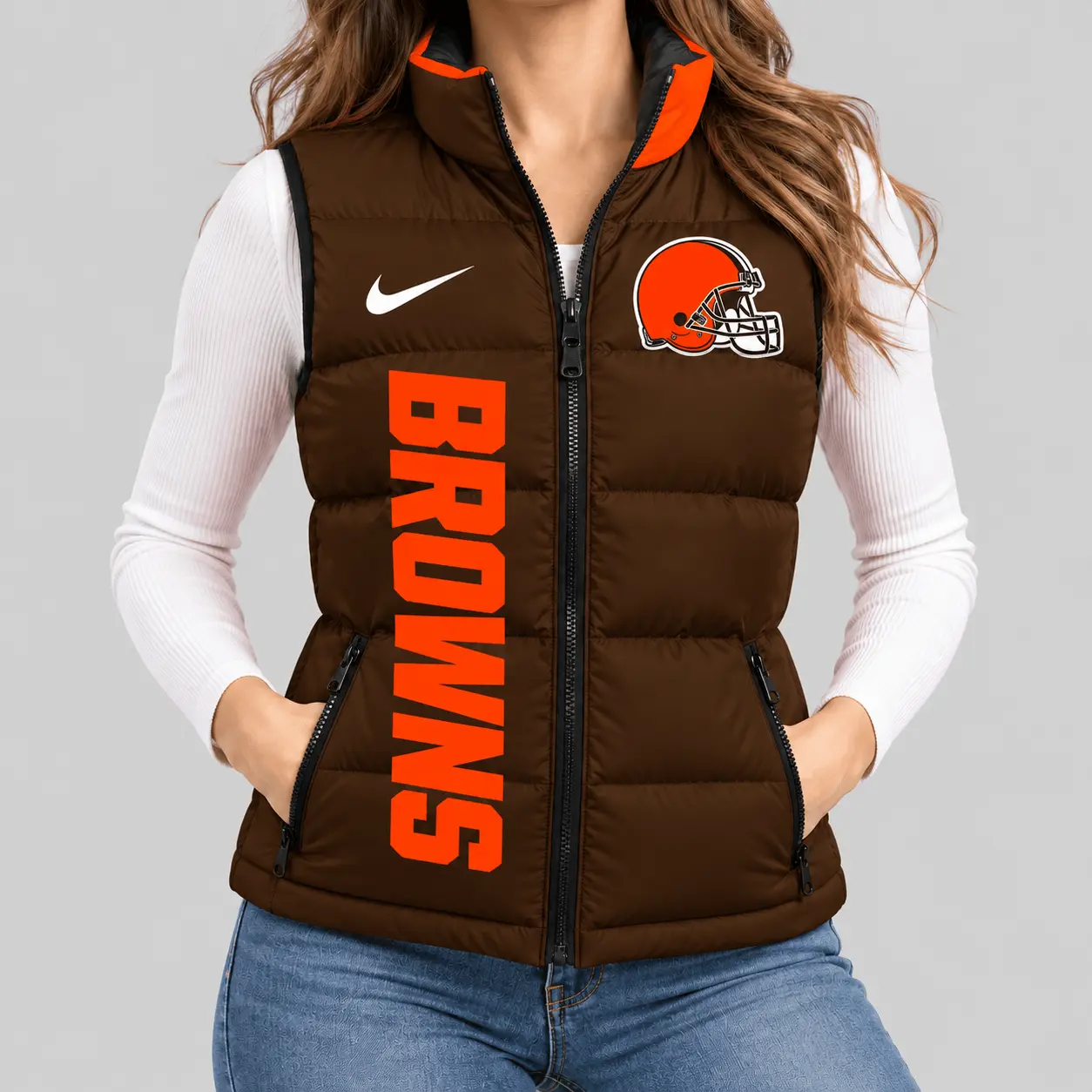 Cleveland Browns | NFL Bold Wordmark Puffer Vest