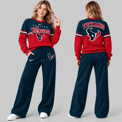 Houston Texans | NFL Script Crewneck Sweatshirt Wide Leg Set