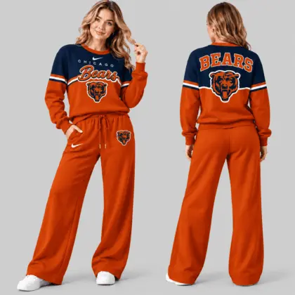 Chicago Bears | NFL Script Crewneck Sweatshirt Wide Leg Set