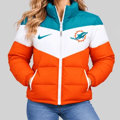 Miami Dolphins | NFL Chevron Puffer Jacket