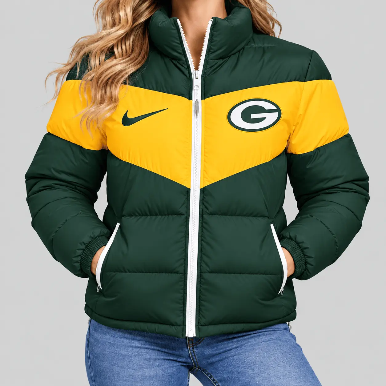 Green Bay Packers | NFL Chevron Puffer Jacket