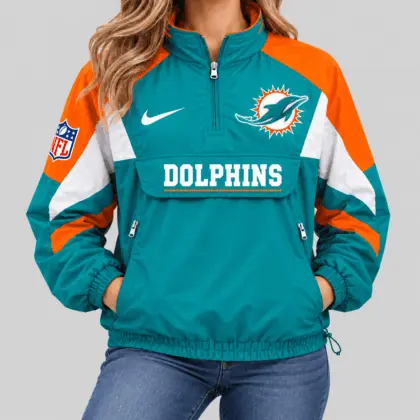 Miami Dolphins | NFL Half Zip Pullover Anorak Jacket