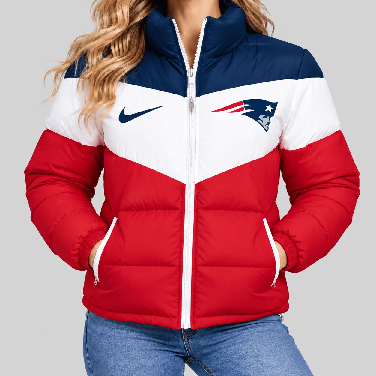 New England Patriots | NFL Chevron Puffer Jacket