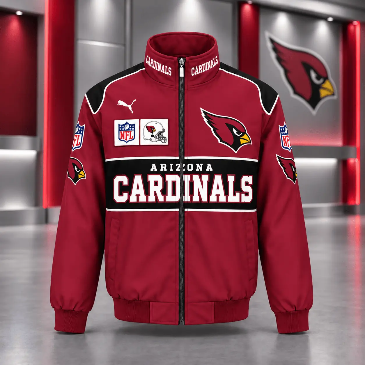 Arizona Cardinals | Premium NFL Game Day Team Spirit Full-Zip Casual Jacket TD