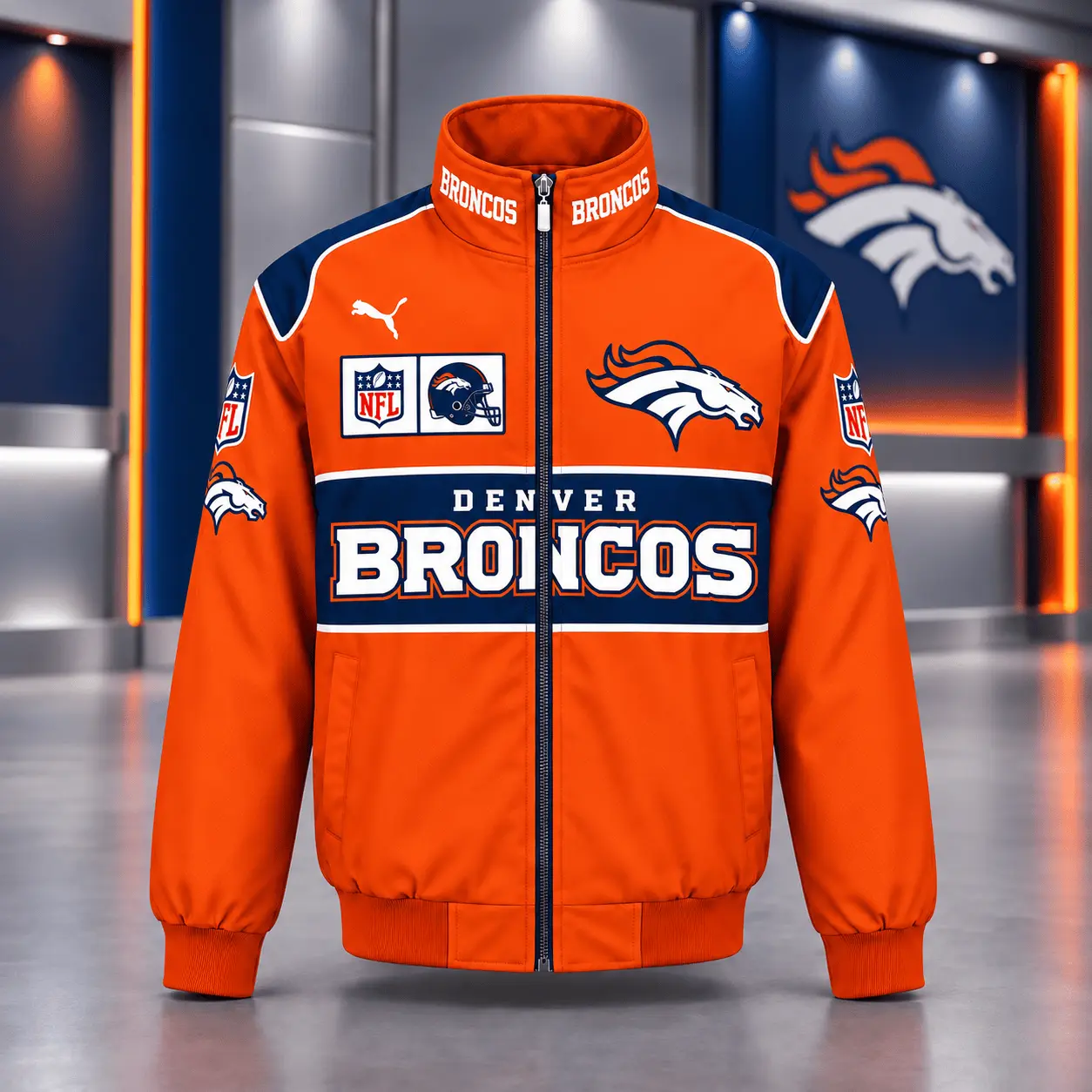 Denver Broncos | Premium NFL Game Day Team Spirit Full-Zip Casual Jacket TD