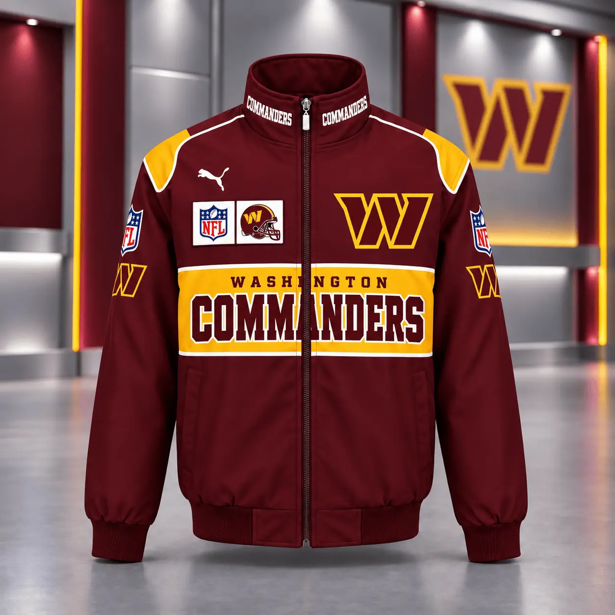 Washington Commanders | Premium NFL Game Day Team Spirit Full-Zip Casual Jacket TD