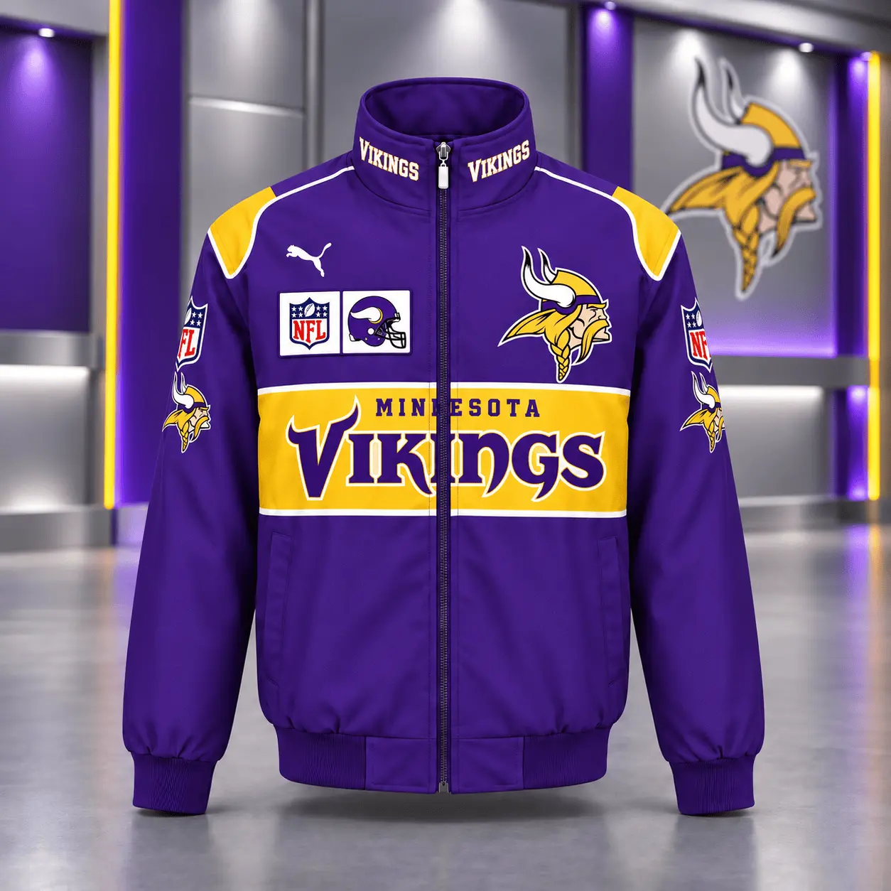 Minnesota Vikings | Premium NFL Game Day Team Spirit Full-Zip Casual Jacket TD