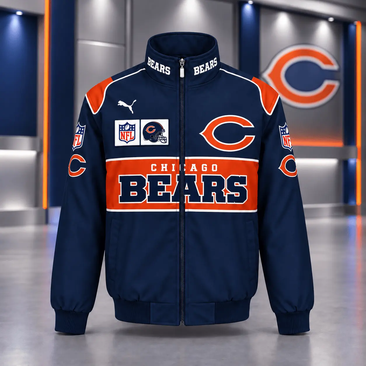 Chicago Bears | Premium NFL Game Day Team Spirit Full-Zip Casual Jacket TD