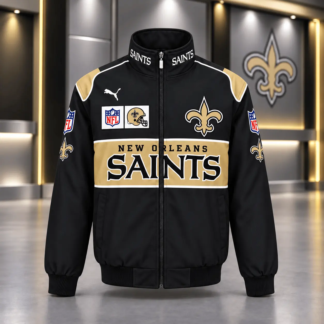 New Orleans Saints | Premium NFL Game Day Team Spirit Full-Zip Casual Jacket TD