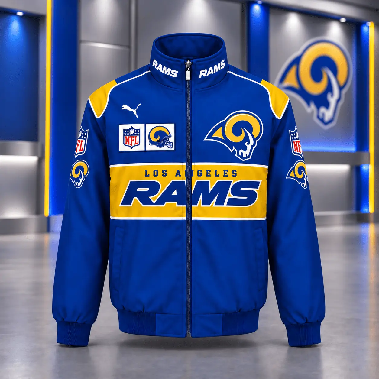 Los Angeles Rams | Premium NFL Game Day Team Spirit Full-Zip Casual Jacket TD