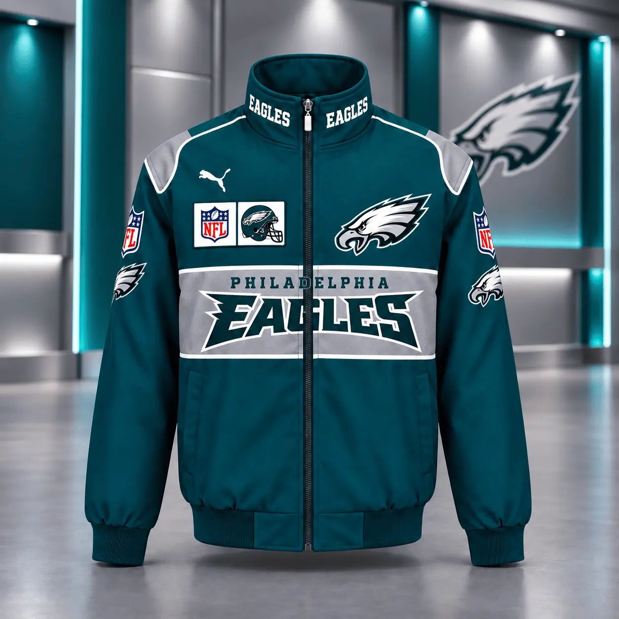 Philadelphia Eagles | Premium NFL Game Day Team Spirit Full-Zip Casual Jacket TD