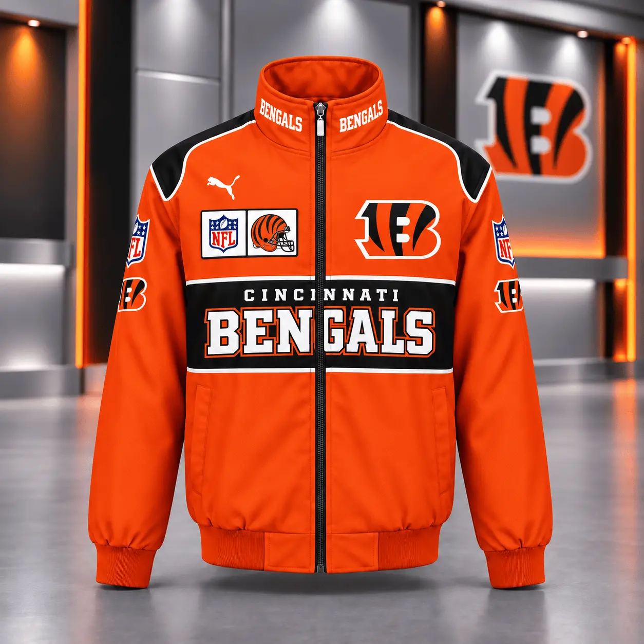 Cincinnati Bengals | Premium NFL Game Day Team Spirit Full-Zip Casual Jacket TD