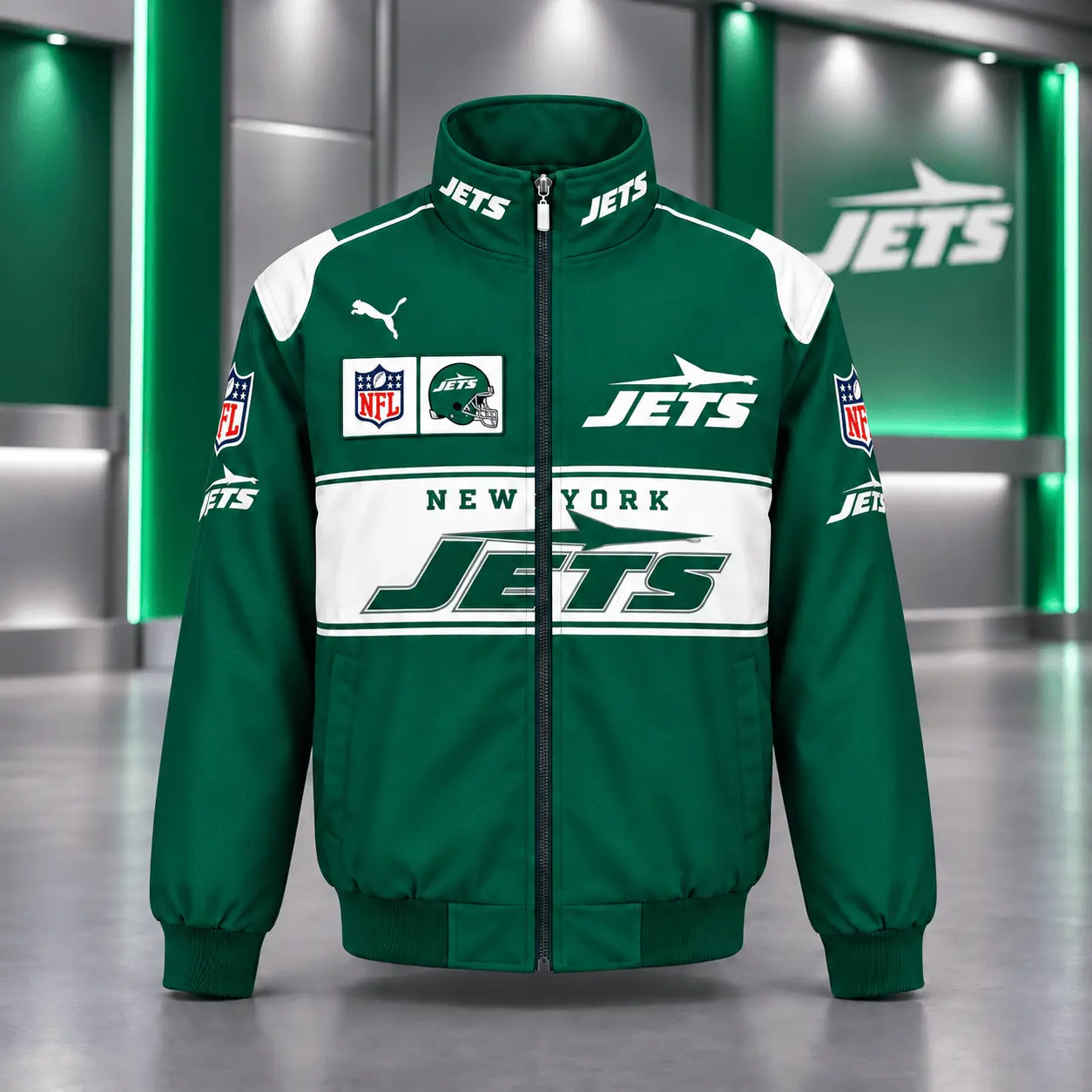 New York Jets | Premium NFL Game Day Team Spirit Full-Zip Casual Jacket TD