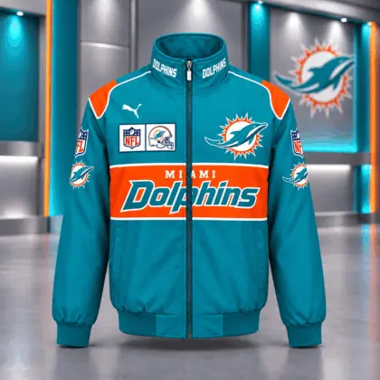 Miami Dolphins | Premium NFL Game Day Team Spirit Full-Zip Casual Jacket TD
