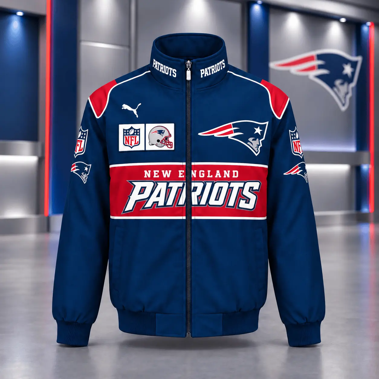 New England Patriots | Premium NFL Game Day Team Spirit Full-Zip Casual Jacket TD