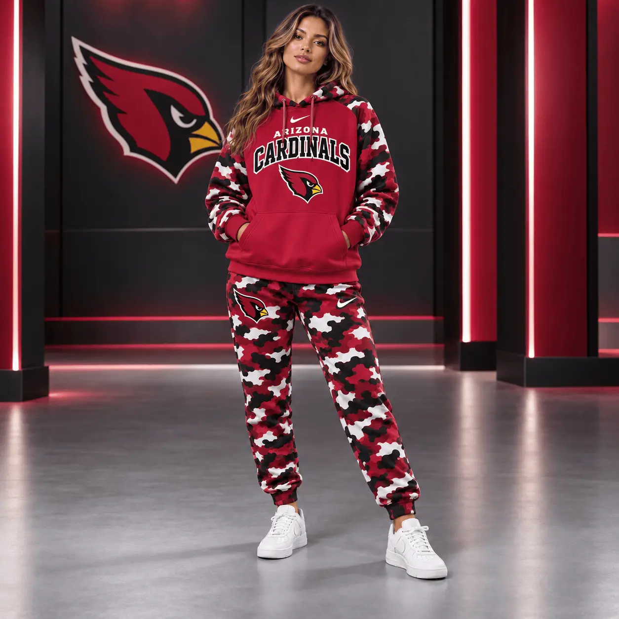 Arizona Cardinals | Premium NFL Game Day Team Spirit Camo Tracksuit Set TD