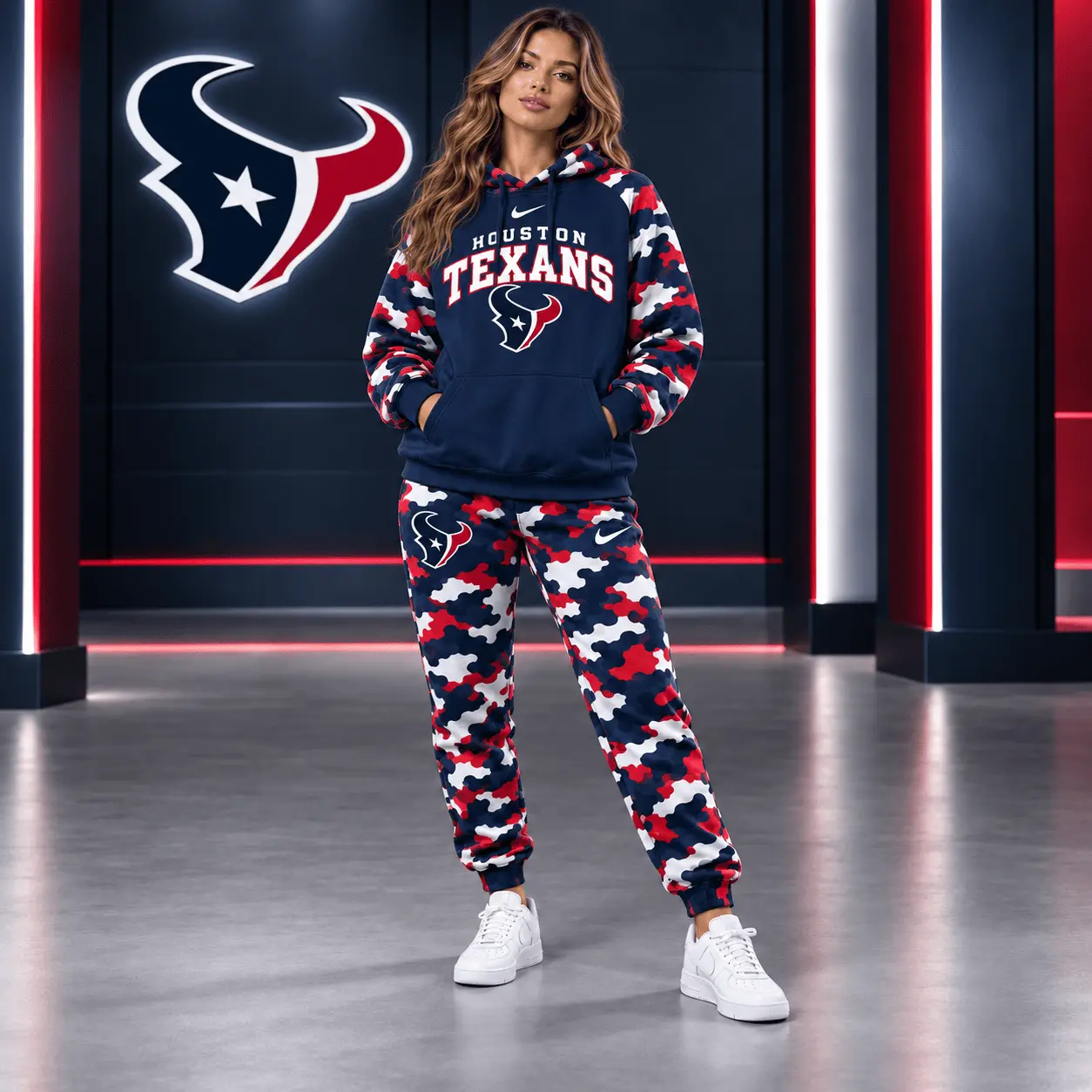 Houston Texans | Premium NFL Game Day Team Spirit Camo Tracksuit Set TD
