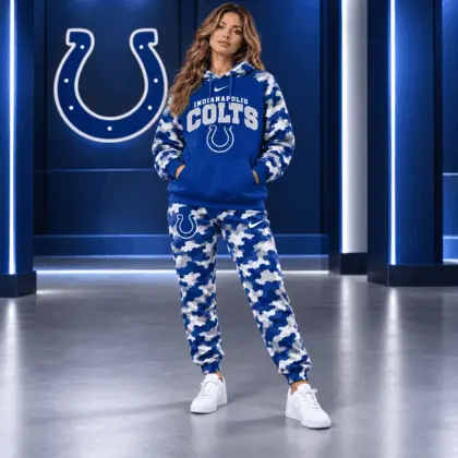 Indianapolis Colts | Premium NFL Game Day Team Spirit Camo Tracksuit Set TD