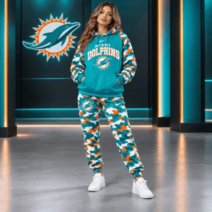 Miami Dolphins | Premium NFL Game Day Team Spirit Camo Tracksuit Set TD