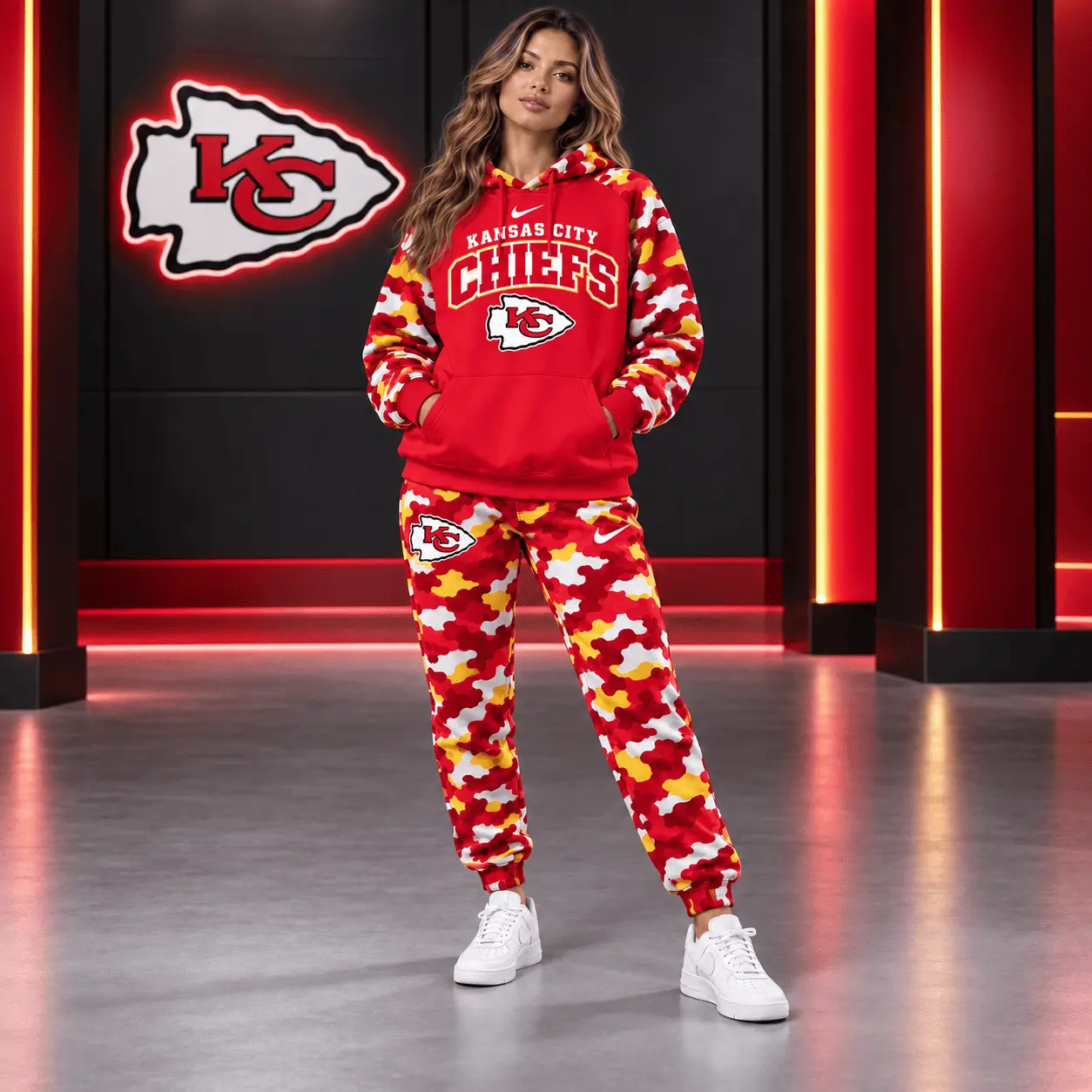 Kansas City Chiefs | Premium NFL Game Day Team Spirit Camo Tracksuit Set TD