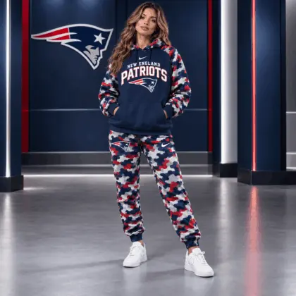 New England Patriots | Premium NFL Game Day Team Spirit Camo Tracksuit Set TD