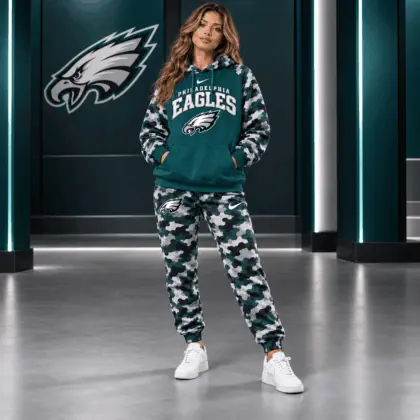 Philadelphia Eagles | Premium NFL Game Day Team Spirit Camo Tracksuit Set TD